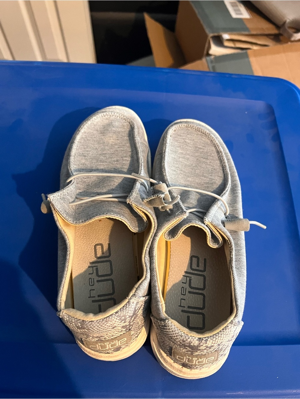 Hey Dude Light Gray Women's Slip-On Moccasins